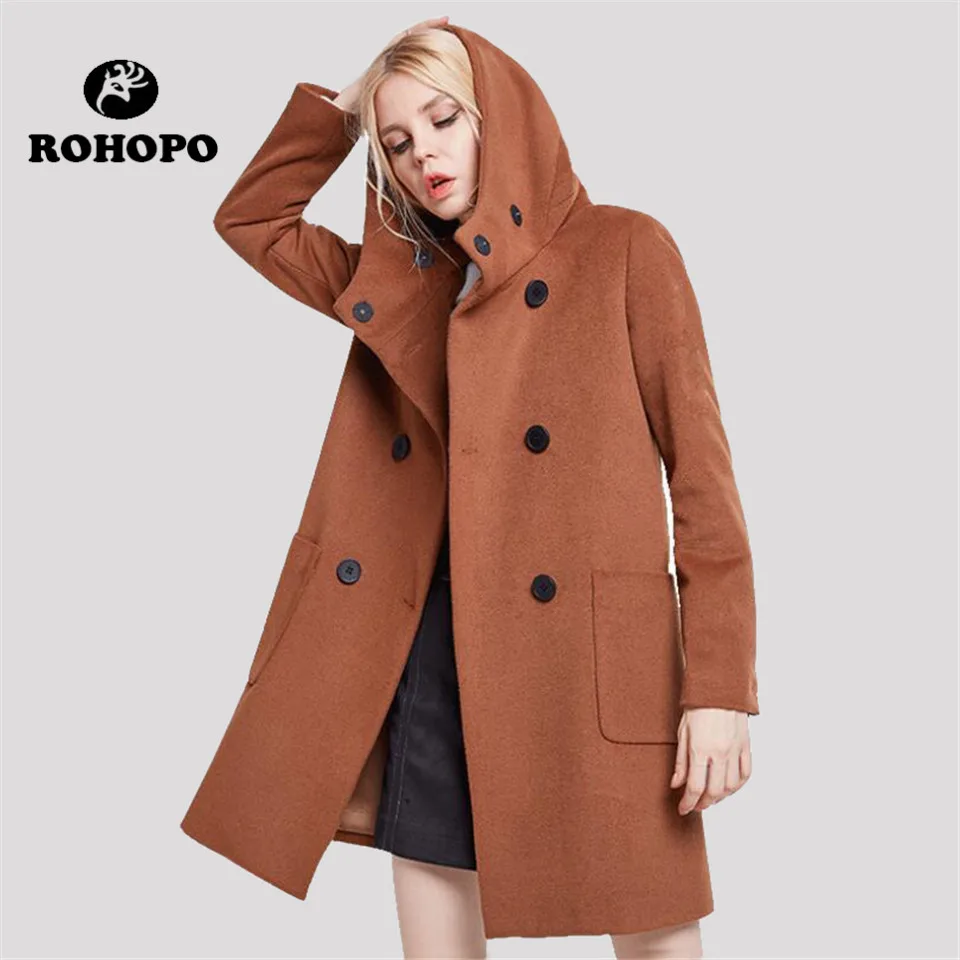 ROHOPO coffee/gray winter female long coat, solid official lady wool blends over hip long jacket,casual girl hat straight coat
ROHOPO coffee/gray winter female long coat, solid official lady wool blends over hip long jacket,casual girl hat straight coat
