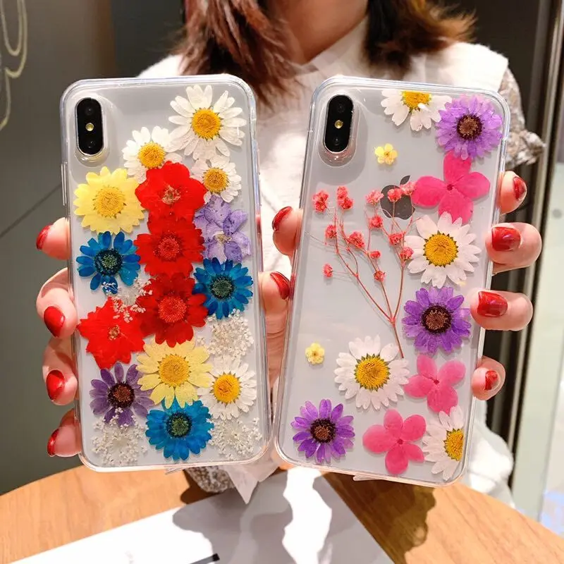 Dired Real Flower Handdmade Case For iphone X XR XS Max Soft TPU Silicone Transparent for iphone 8 7 6 6s plus Back Cover
Dired Real Flower Handdmade Case For iphone X XR XS Max Soft TPU Silicone Transparent for iphone 8 7 6 6s plus Back Cover