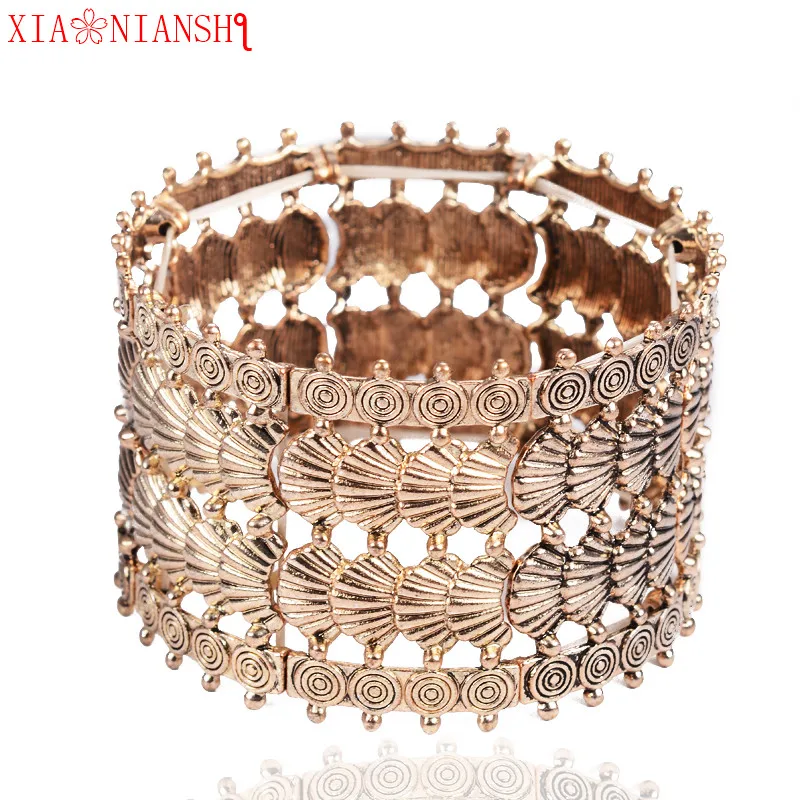 XIAONIANSHI fashion fan flower gold colour bracelets &bangles women punk style Adjustable elastic cuff bangles jewelry wholesale
XIAONIANSHI fashion fan flower gold colour bracelets &bangles women punk style Adjustable elastic cuff bangles jewelry wholesale