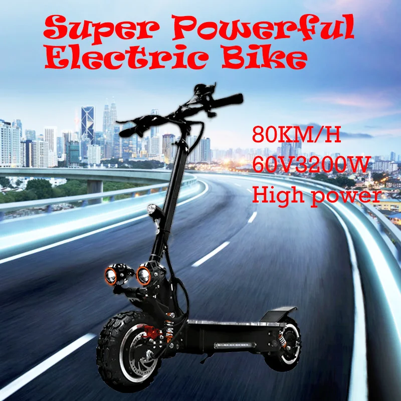 Electric scooter Off Road 3200W 60V 80KM/H Adults powerful Foldable Waterproof Samsung speed ebike Hoverboad Skateboard 11 inch
Electric scooter Off Road 3200W 60V 80KM/H Adults powerful Foldable Waterproof Samsung speed ebike Hoverboad Skateboard 11 inch