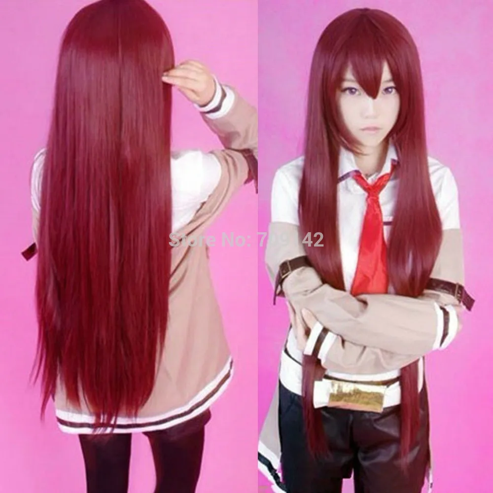 

Blonde Long Wavy VOCALOID Miku New Makise Kurisu Steins Gate Long Straight Anime Cosplay Prop Wig Kanekalon hair no lace front