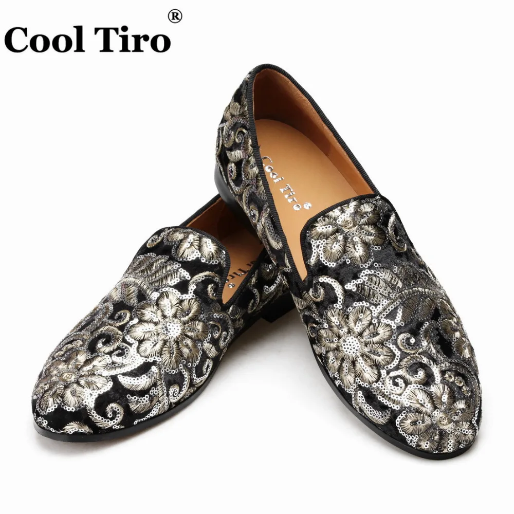 Sequined Embroidered Canvas Slippers Men's Loafers (4)