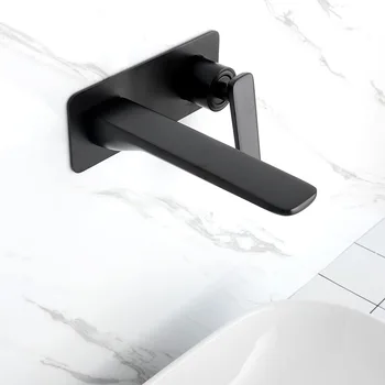 Matt Black Brass Bathroom Basin Faucet Wall Mounted Cold And Hot Mixer Tap Single Handle Dual Hole Washbasin Tapware
Matt Black Brass Bathroom Basin Faucet Wall Mounted Cold And Hot Mixer Tap Single Handle Dual Hole Washbasin Tapware