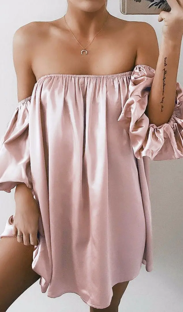 New Women Sexy Silk Dresses Slash Neck Long Sleeve Loose Bandage Party Beach Mini Dress
New Women Sexy Silk Dresses Slash Neck Long Sleeve Loose Bandage Party Beach Mini Dress
