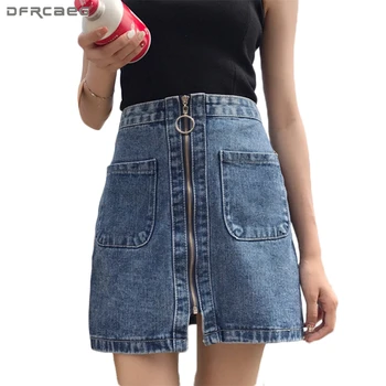 Chic High Waist Ladies Faldas Casual Plus Size Denim Skirts Women 2019 Summer Mini Short Skirt Pockets Zipper Vintage Saia Jeans
Chic High Waist Ladies Faldas Casual Plus Size Denim Skirts Women 2019 Summer Mini Short Skirt Pockets Zipper Vintage Saia Jeans