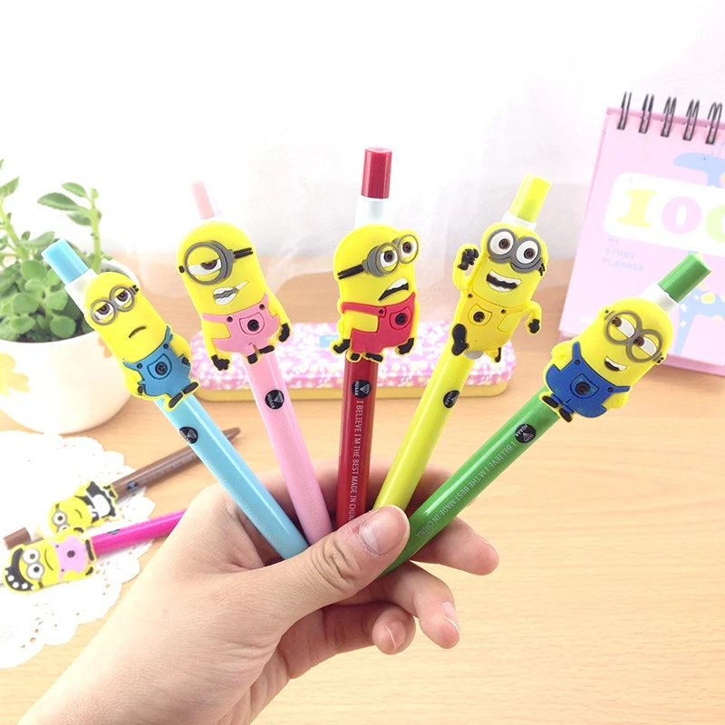 4PCS/Lot Cute Yellow Minions Series Gel Pen 0.5mm Black Ink Pen Promotional Gift Stationery School Office Supply
4PCS/Lot Cute Yellow Minions Series Gel Pen 0.5mm Black Ink Pen Promotional Gift Stationery School Office Supply