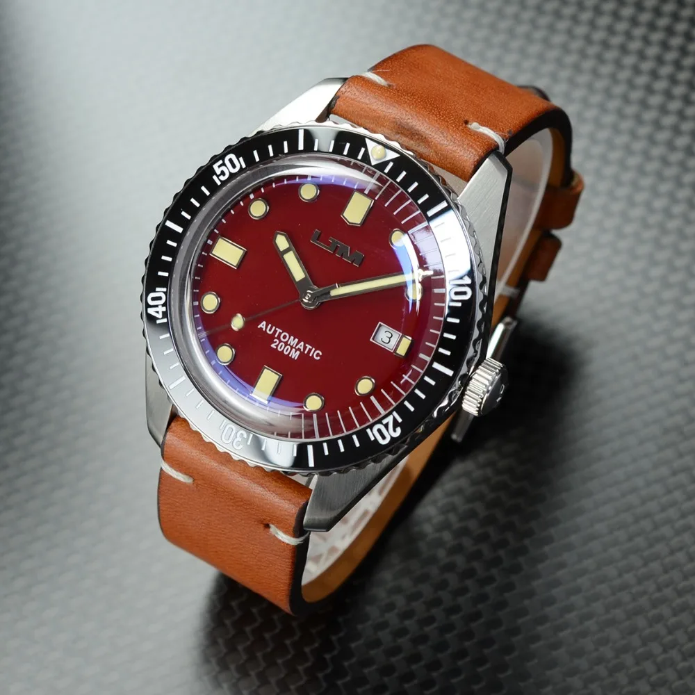 San Martin Men Vintage Diving Watch Stainless Steel Automatic 200 Water Resistant Sixty-Five Fashion Self-Wind Wristwatch | Наручные часы
