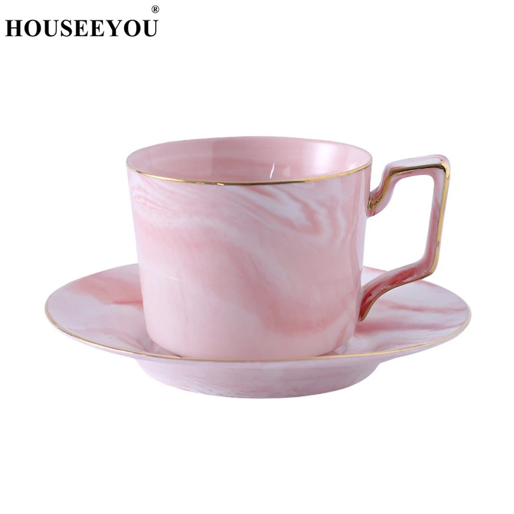 HOUSEEYOU Hand Painted High-grade Coffee Cup Saucer Set Teacup European-style Marble Pattern Ceramic Morning Afternoon Tea Cup
HOUSEEYOU Hand Painted High-grade Coffee Cup Saucer Set Teacup European-style Marble Pattern Ceramic Morning Afternoon Tea Cup