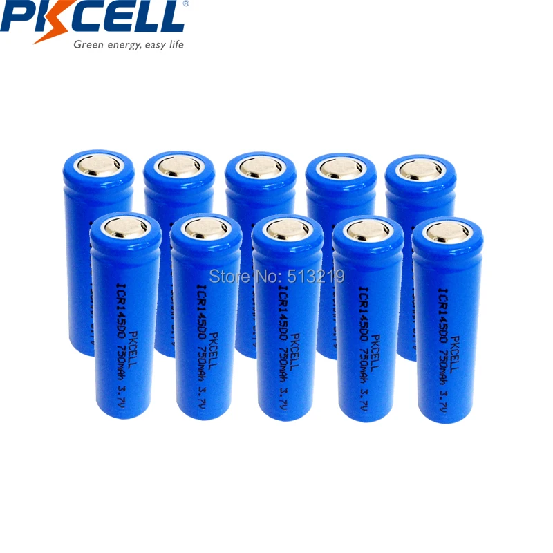 10PCS PKCELL AA battery 14500 3.7 V lithium ion rechargeable batteries aa li-ion rechargeable battery for flashlight
10PCS PKCELL AA battery 14500 3.7 V lithium ion rechargeable batteries aa li-ion rechargeable battery for flashlight