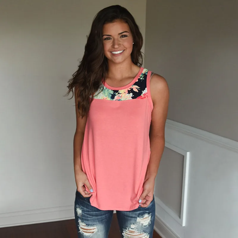 S-3XL New Summer 2019 Casual Women T-shirts Sleeveless O-neck Printed Patchwork Shirt Hem Loose Package Hip Women Clothes Tops
S-3XL New Summer 2019 Casual Women T-shirts Sleeveless O-neck Printed Patchwork Shirt Hem Loose Package Hip Women Clothes Tops