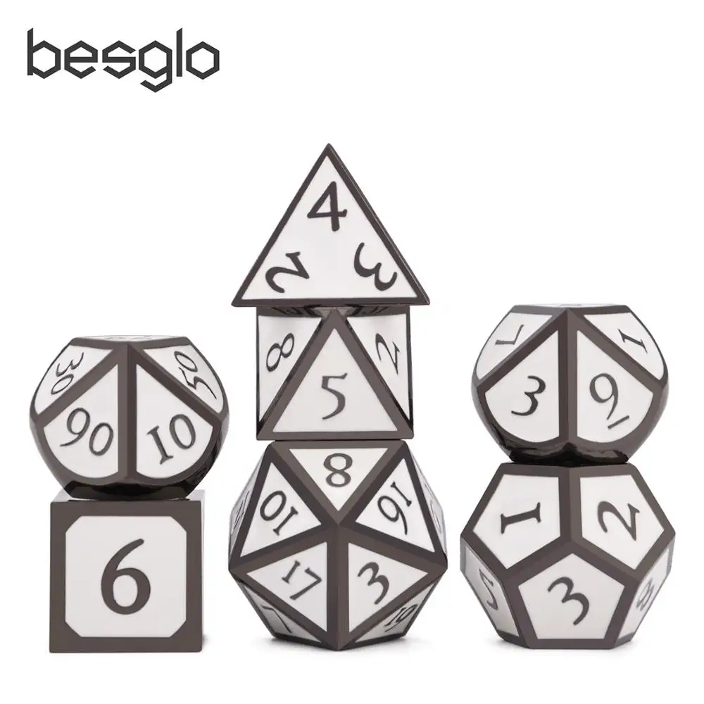Zinc Alloy Metal Dice Polyhedral Dice 7PCS D20 D12 D10 D8 D6 D4 for Dungeons and Dragons DND RPG MTG Table Games Math Teaching
Zinc Alloy Metal Dice Polyhedral Dice 7PCS D20 D12 D10 D8 D6 D4 for Dungeons and Dragons DND RPG MTG Table Games Math Teaching