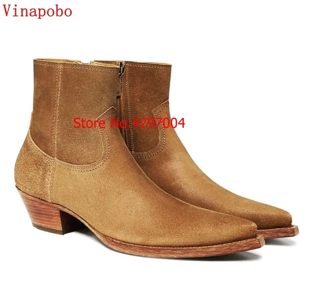 Vinapobo Vintage Men Chelsea Boots Genuine Leather Suede Rome Style customized handmade Man Ankle Boots Male Casual Shoes Sapato
Vinapobo Vintage Men Chelsea Boots Genuine Leather Suede Rome Style customized handmade Man Ankle Boots Male Casual Shoes Sapato