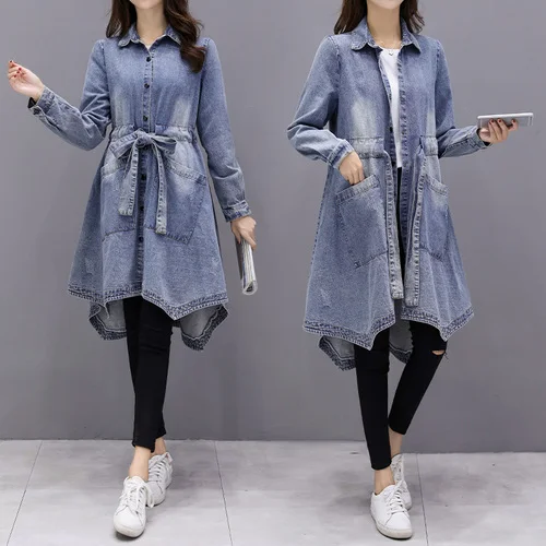 Large Size Jeans Women's Windbreaker Irregular Trench Female Spring Trench Coat For Women Woman's Coat Cloak Outwear
Large Size Jeans Women's Windbreaker Irregular Trench Female Spring Trench Coat For Women Woman's Coat Cloak Outwear