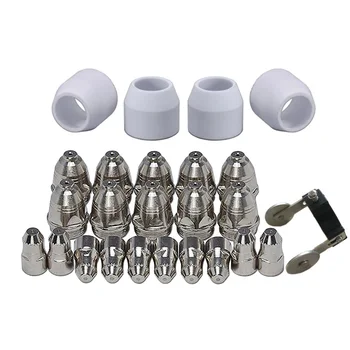 25pcs P-80 Plasma Cutter Cutting Torch P80 Welding Electrode Tip Cup Guide Set