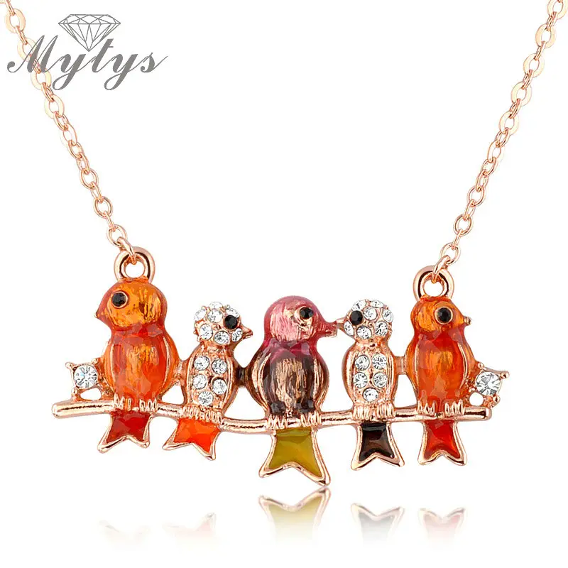 Mytys Fashion Romantic Cute Perched birds Pendant Necklace for Women Gift Jewelry Enamel Animal Necklace N44
Mytys Fashion Romantic Cute Perched birds Pendant Necklace for Women Gift Jewelry Enamel Animal Necklace N44