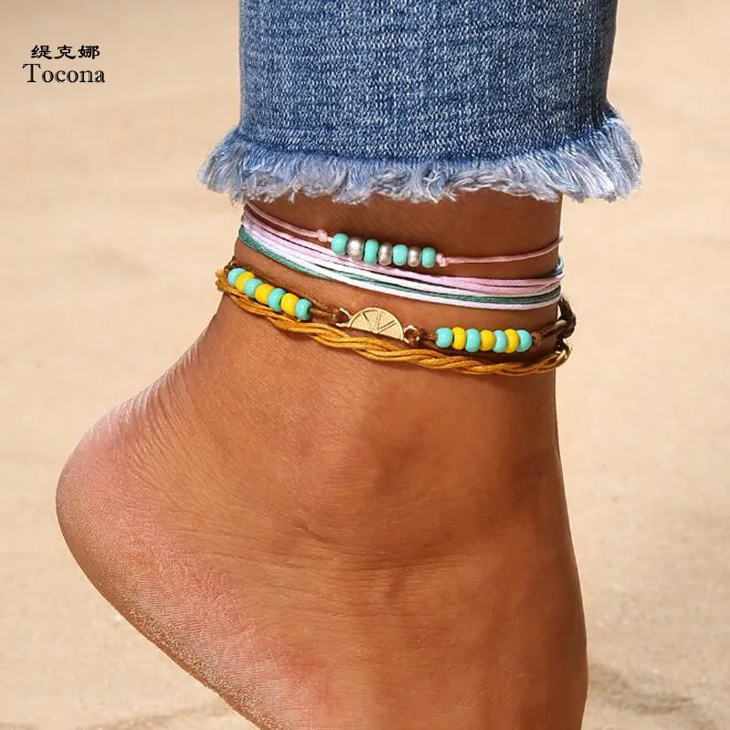 Tocona Bohemian Colorful Beads Pendent Rope Chain Anklets Set for Women Barefoot Beach Anklet Jewelry Gift Accessories 6351
Tocona Bohemian Colorful Beads Pendent Rope Chain Anklets Set for Women Barefoot Beach Anklet Jewelry Gift Accessories 6351