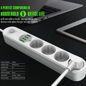SE4432 LDNIO 2 m European Standard Plug Multi-function 4USB Wiring Socket Non-slip
SE4432 LDNIO 2 m European Standard Plug Multi-function 4USB Wiring Socket Non-slip