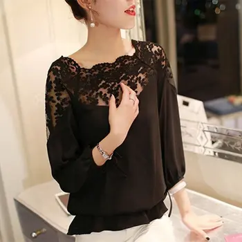 Women Chiffon Lace Flower Loose Blouse Casual Long Sleeve Lace Tops ShirtsNEW NEW
Women Chiffon Lace Flower Loose Blouse Casual Long Sleeve Lace Tops ShirtsNEW NEW