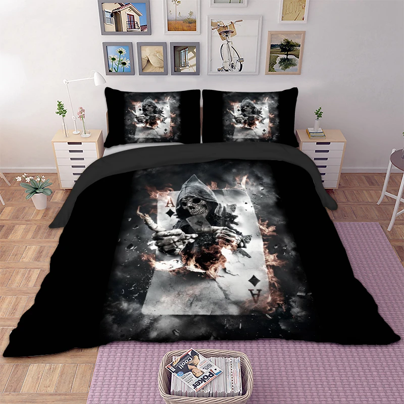 Poker A Skull Bedding Set Queen Size Polyester Duvet Cover Bedclothes 3pcs Home Textiles Dropshipping
Poker A Skull Bedding Set Queen Size Polyester Duvet Cover Bedclothes 3pcs Home Textiles Dropshipping