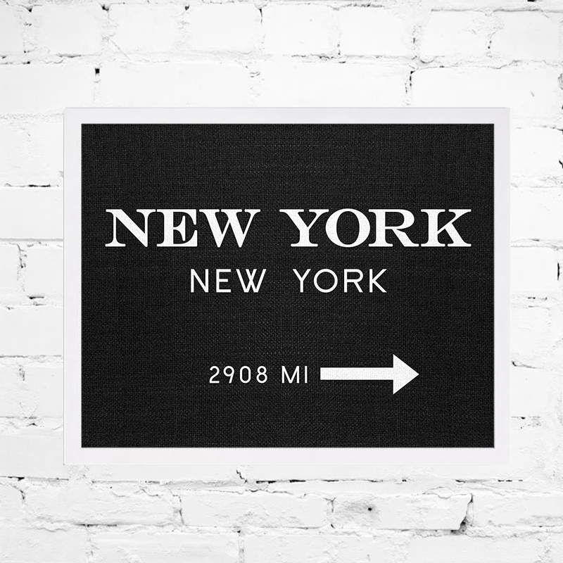 LZN SURE LIFE NYC печать черный Нью-Йорк современный плакат Холст Искусство Живопись