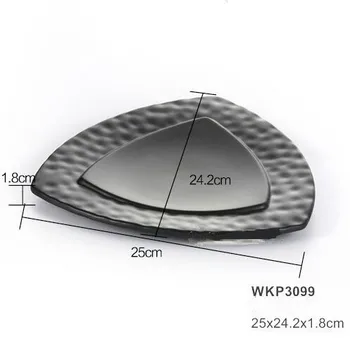 Black plate Korean cooking fried rice triangle Melamine tablewaredish WKP3099
Black plate Korean cooking fried rice triangle Melamine tablewaredish WKP3099