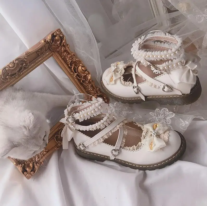 HAND MAKE Lolita Cosplay PEARL Shoes Platform Heel Lolita Shoes With BOW Princess Shoes TB1010
HAND MAKE Lolita Cosplay PEARL Shoes Platform Heel Lolita Shoes With BOW Princess Shoes TB1010