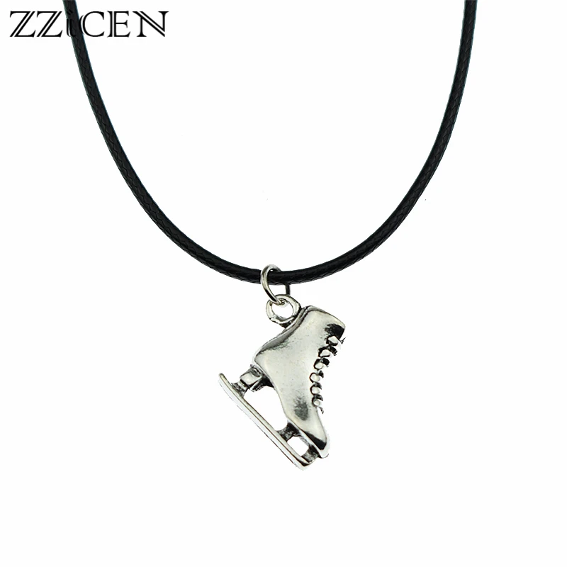 New Fashion Tibetan Silver Roller Skates Skating Shoes Pendant Black Leather Cord Charm Necklace Ice Skate Handmade Gift jewelry
New Fashion Tibetan Silver Roller Skates Skating Shoes Pendant Black Leather Cord Charm Necklace Ice Skate Handmade Gift jewelry