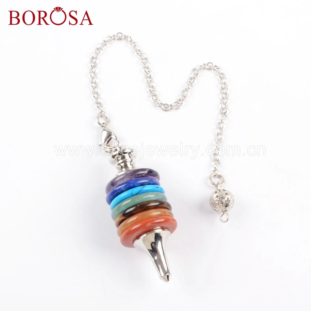BOROSA 10PCS Silver Color Multi-kind Gems Stone Pendulum Pendant with 7inch Chains Jewelry Fashion Pendant for Necklace WX1045
BOROSA 10PCS Silver Color Multi-kind Gems Stone Pendulum Pendant with 7inch Chains Jewelry Fashion Pendant for Necklace WX1045