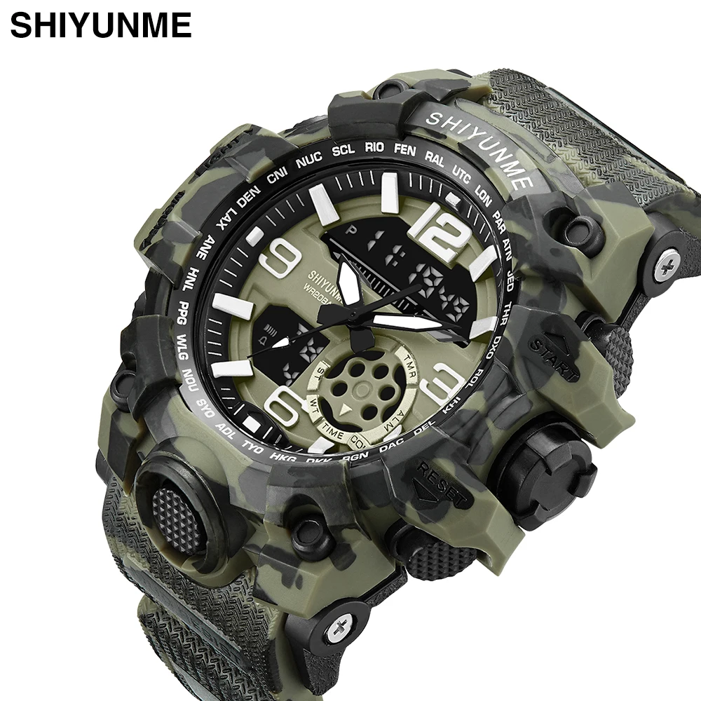 SHIYUNME military sports watch Montre Homme men's watch timing LED digital large dial watch camouflage shock Relogio Masculino
SHIYUNME military sports watch Montre Homme men's watch timing LED digital large dial watch camouflage shock Relogio Masculino