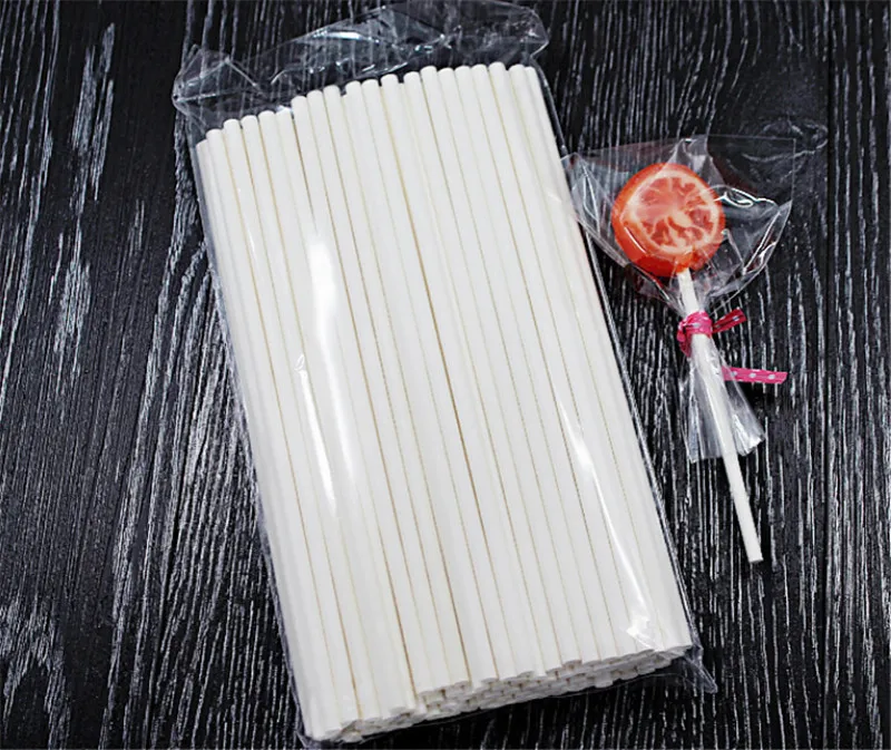 100 pcs/lot Food-Grade Solid White Pop Sucker Sticks Chocolate Cake Lollipop Lolly Sugar Candy Paper Stick
100 pcs/lot Food-Grade Solid White Pop Sucker Sticks Chocolate Cake Lollipop Lolly Sugar Candy Paper Stick