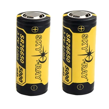 SKY RAY SR26650 3.7V 5000mAh Li-ion Rechargeable Battery with Protection PCB (1 pair)
SKY RAY SR26650 3.7V 5000mAh Li-ion Rechargeable Battery with Protection PCB (1 pair)