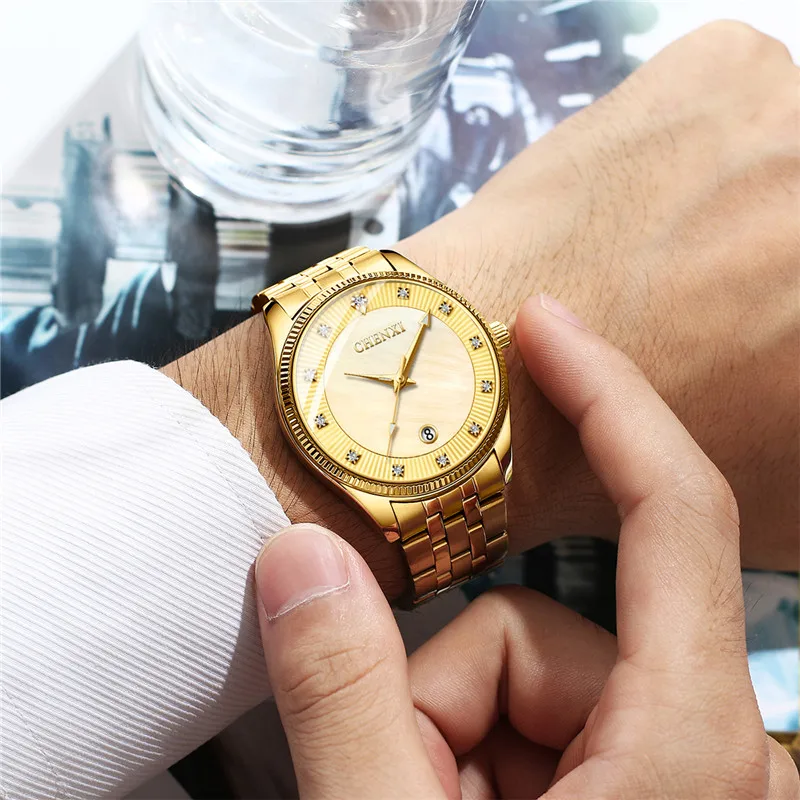 CHENXI Fashion Luxury Men's Watch Stainless Steel Watchband Waterproof Calendar Quartz Wristwatches Gold relogio masculino 46
CHENXI Fashion Luxury Men's Watch Stainless Steel Watchband Waterproof Calendar Quartz Wristwatches Gold relogio masculino 46
