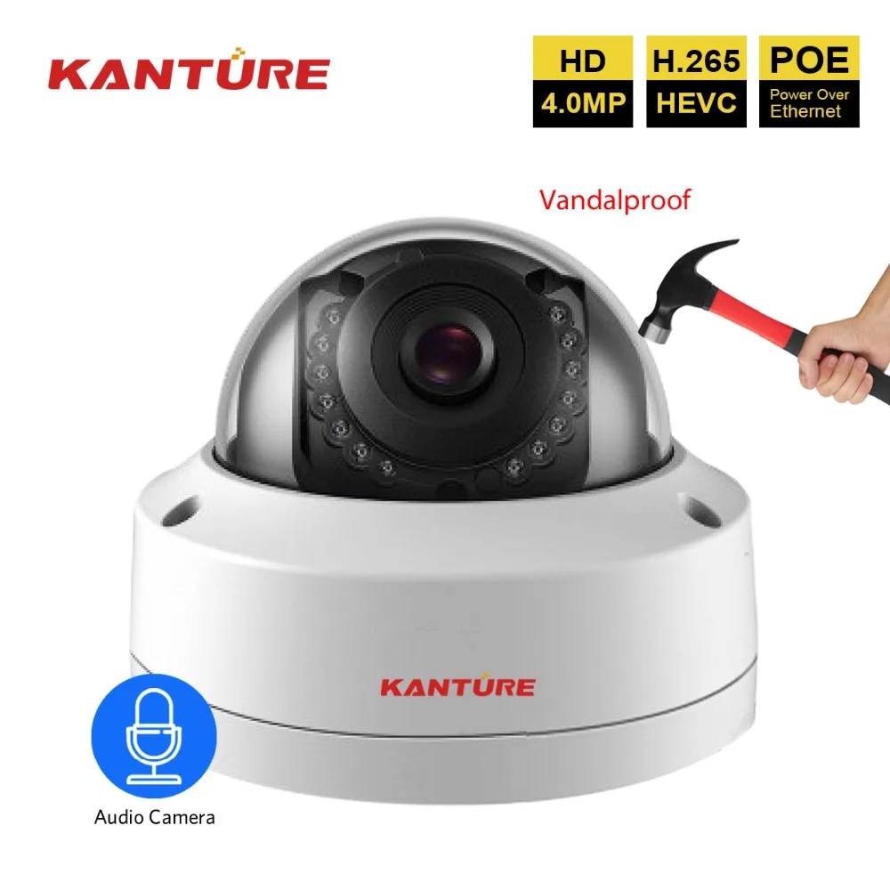 KANTURE H.265 4MP Network IP Camera Metal IP66 Security In/Outdoor VandalProof POE IP camera P2P Onvif Audio Record Camera
KANTURE H.265 4MP Network IP Camera Metal IP66 Security In/Outdoor VandalProof POE IP camera P2P Onvif Audio Record Camera