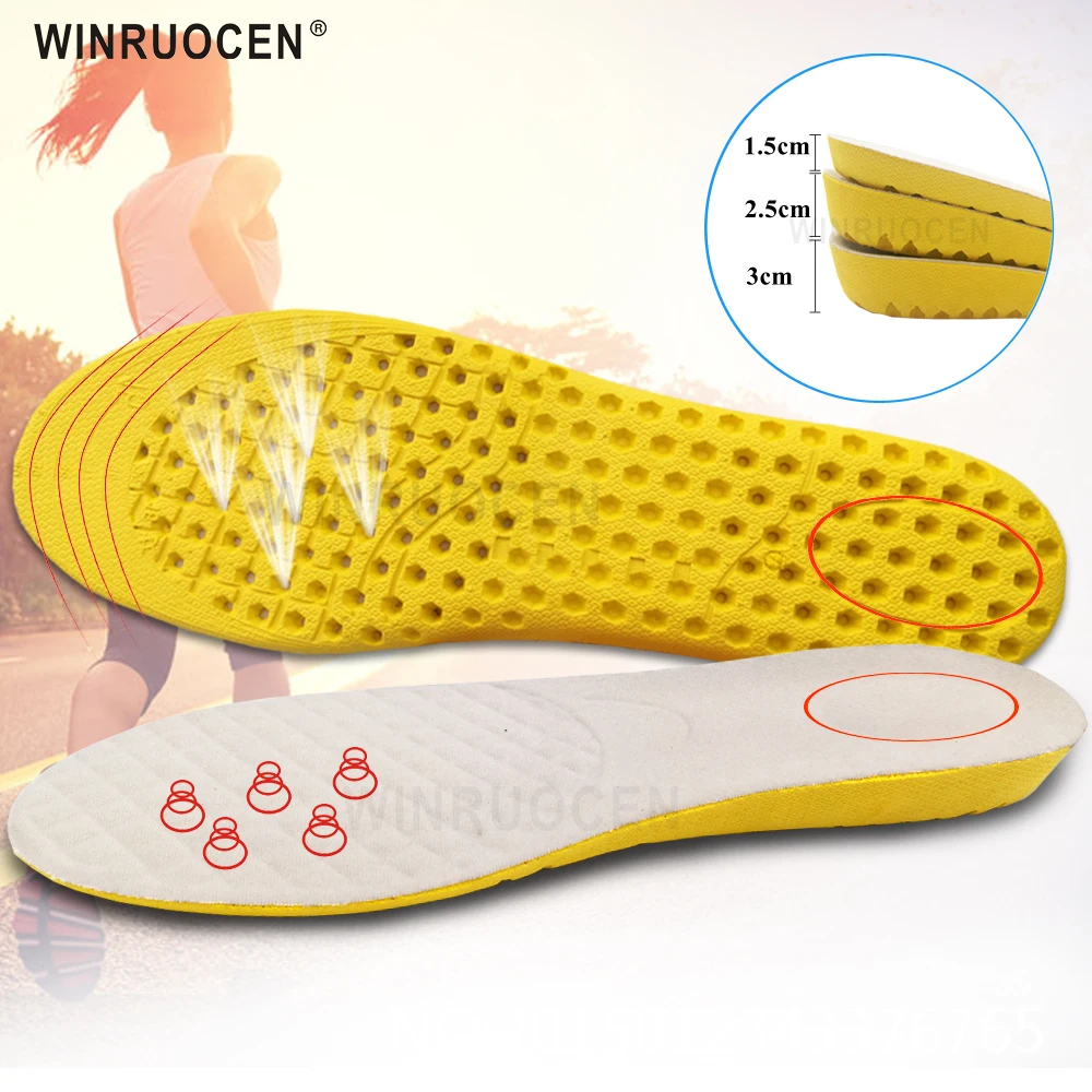 EVA Height Increase Insoles Invisible Cushion Pad Adjustable Cut for Men Women Heel Breathable Sport shoe Insole Insert Pad
EVA Height Increase Insoles Invisible Cushion Pad Adjustable Cut for Men Women Heel Breathable Sport shoe Insole Insert Pad