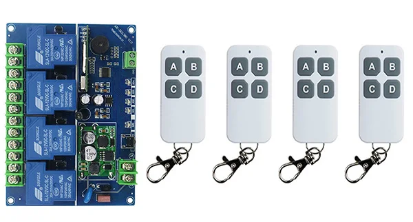 DC12V 24V 36V 48V 4CH 30A RF wireless remote control switch System, ransmitter+Receiver,315/433 MHZ Gate Electric Doors shutters
DC12V 24V 36V 48V 4CH 30A RF wireless remote control switch System, ransmitter+Receiver,315/433 MHZ Gate Electric Doors shutters