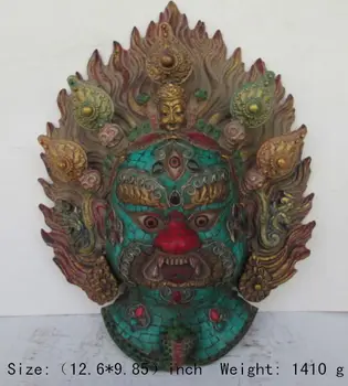 Elaborate China Tibetan artificial turquoise copper mask statue , to ward off bad luck
Elaborate China Tibetan artificial turquoise copper mask statue , to ward off bad luck