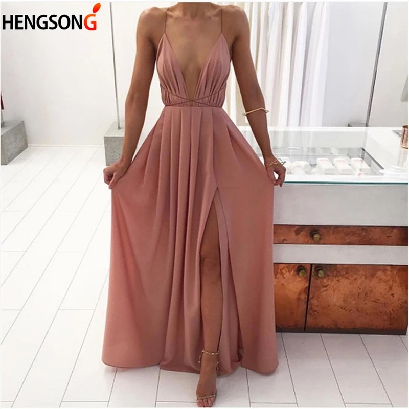 Simple V-Neck Sleeveless Summer Dress Red Pink White Long Dress High Waist Hem Open Fork Vintage Party Dress Vestido De Festa
Simple V-Neck Sleeveless Summer Dress Red Pink White Long Dress High Waist Hem Open Fork Vintage Party Dress Vestido De Festa
