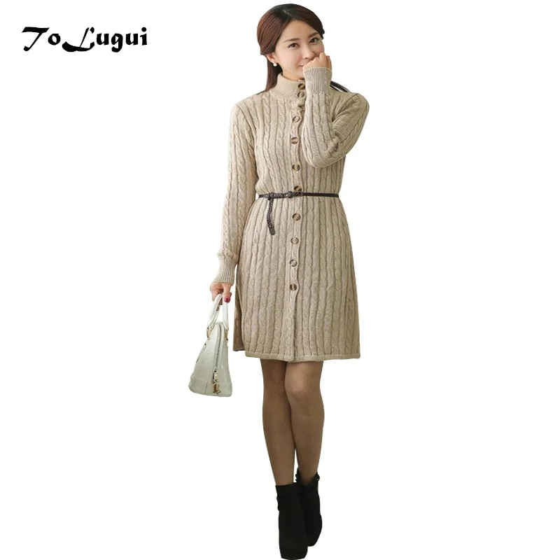 2019 Autumn Vintage Loose Knitted Winter Dress For Women Turtleneck Long Sleeve Long knitted Cardigan Sweater Dresses Feminino
2019 Autumn Vintage Loose Knitted Winter Dress For Women Turtleneck Long Sleeve Long knitted Cardigan Sweater Dresses Feminino
