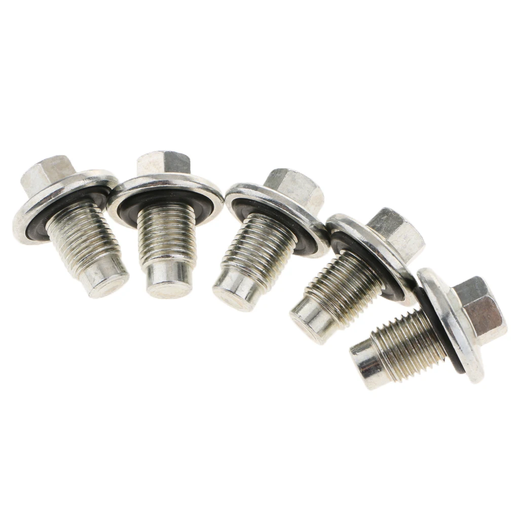 10x Engine Oil Pan Drain Plug Bolt & Rubber Gasket For Chrysler Dodge Jeep Ford Fiat (M14 x 1.5)