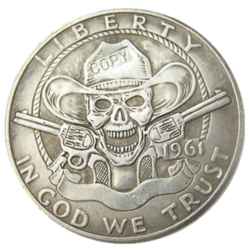 Hobo Creative 1961 Franklin Silver Half Dollar skull zombie skeleton hand carved Copy Coins
Hobo Creative 1961 Franklin Silver Half Dollar skull zombie skeleton hand carved Copy Coins