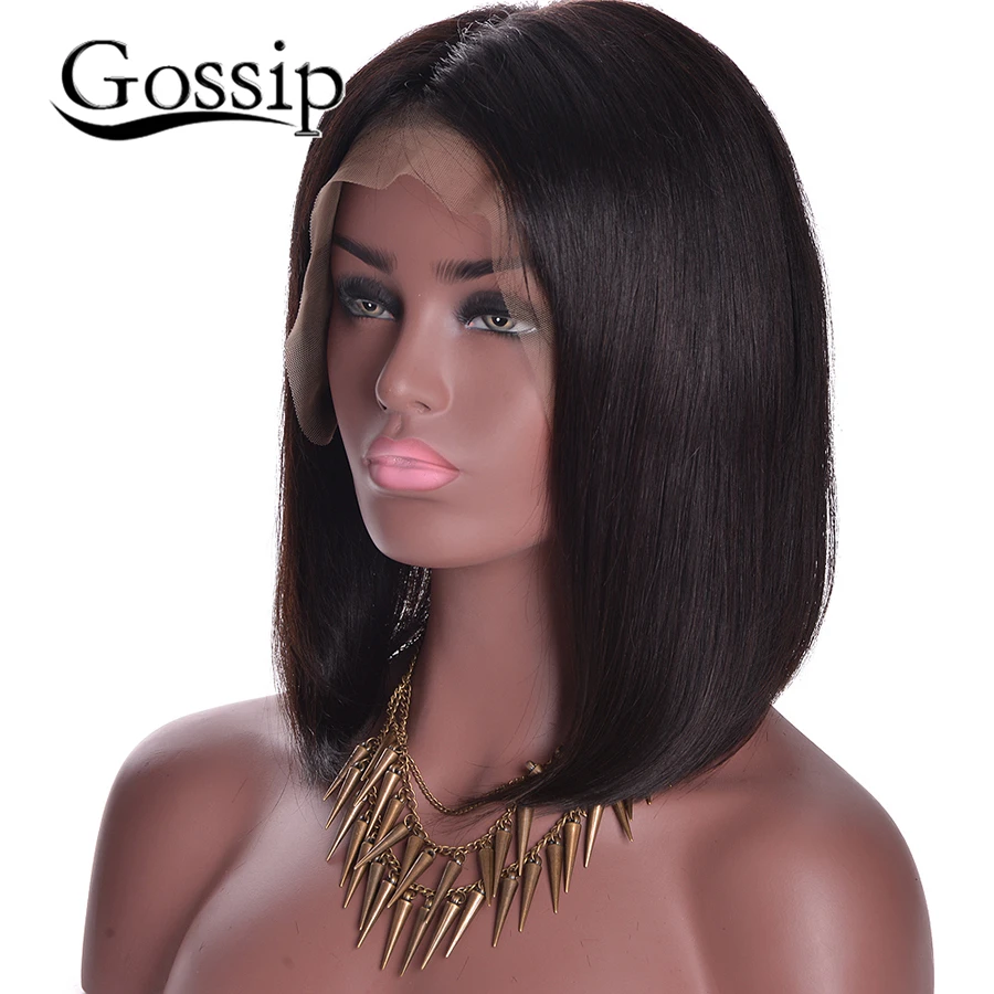 altGlueless Full Lace Human Hair Wigs For Black Women 7A Short Human Hair Bob Wigs Brazilian Straight Hair Front Lace Wigs Bob Wigs