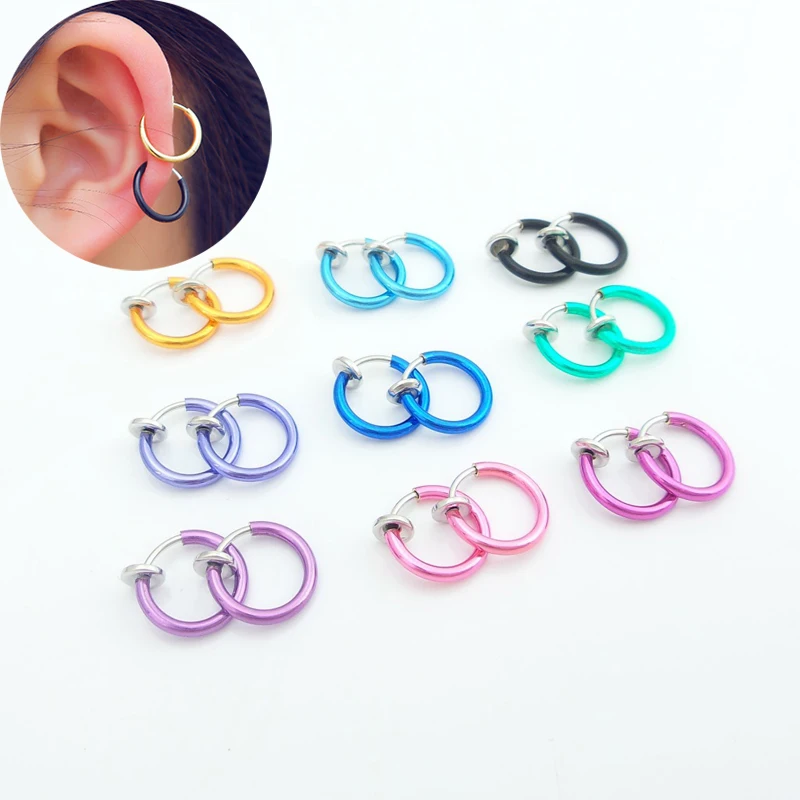 2 Pcs Women Personality New Hot Trendy Punk Fake Stud Earrings Body Piercing Nose Lip Rings Hoop Ear
2 Pcs Women Personality New Hot Trendy Punk Fake Stud Earrings Body Piercing Nose Lip Rings Hoop Ear
