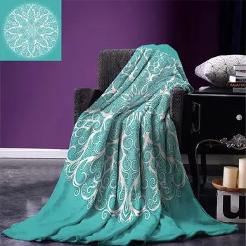 Turquoise Throw Blanket Round Curving Tree Branches Pattern Infinite Circle Symmetrical Cuves Floral Design rectangle Blanket
Turquoise Throw Blanket Round Curving Tree Branches Pattern Infinite Circle Symmetrical Cuves Floral Design rectangle Blanket