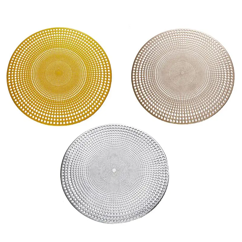 41cm Hollow Out Radiation Round Shape Dining Tableware Pad Insulation Decorative Metallic Placemat PVC Coaster Pads 3 Colors
41cm Hollow Out Radiation Round Shape Dining Tableware Pad Insulation Decorative Metallic Placemat PVC Coaster Pads 3 Colors