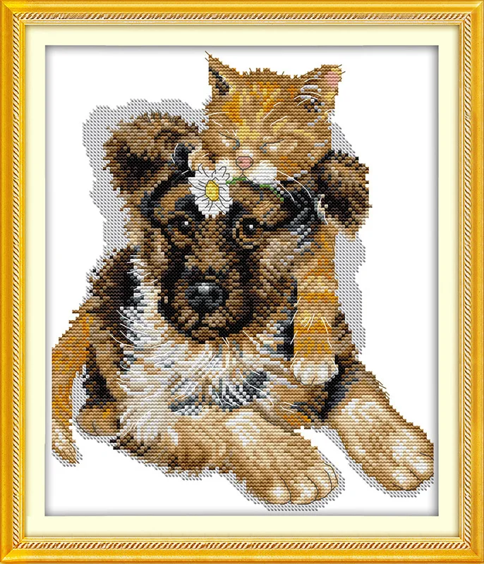 The sleeping cats on the dog Printed on Canvas DMC Counted Chinese Cross Stitch Kits Cross-stitch set Embroidery Needlework
The sleeping cats on the dog Printed on Canvas DMC Counted Chinese Cross Stitch Kits Cross-stitch set Embroidery Needlework