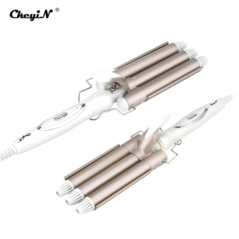 110-240V Perm Splint Titanium Automatic Ceramic Hair Curler 3 Barrels Big Waver Curling Iron Large Deep Wave Styling Tools
110-240V Perm Splint Titanium Automatic Ceramic Hair Curler 3 Barrels Big Waver Curling Iron Large Deep Wave Styling Tools