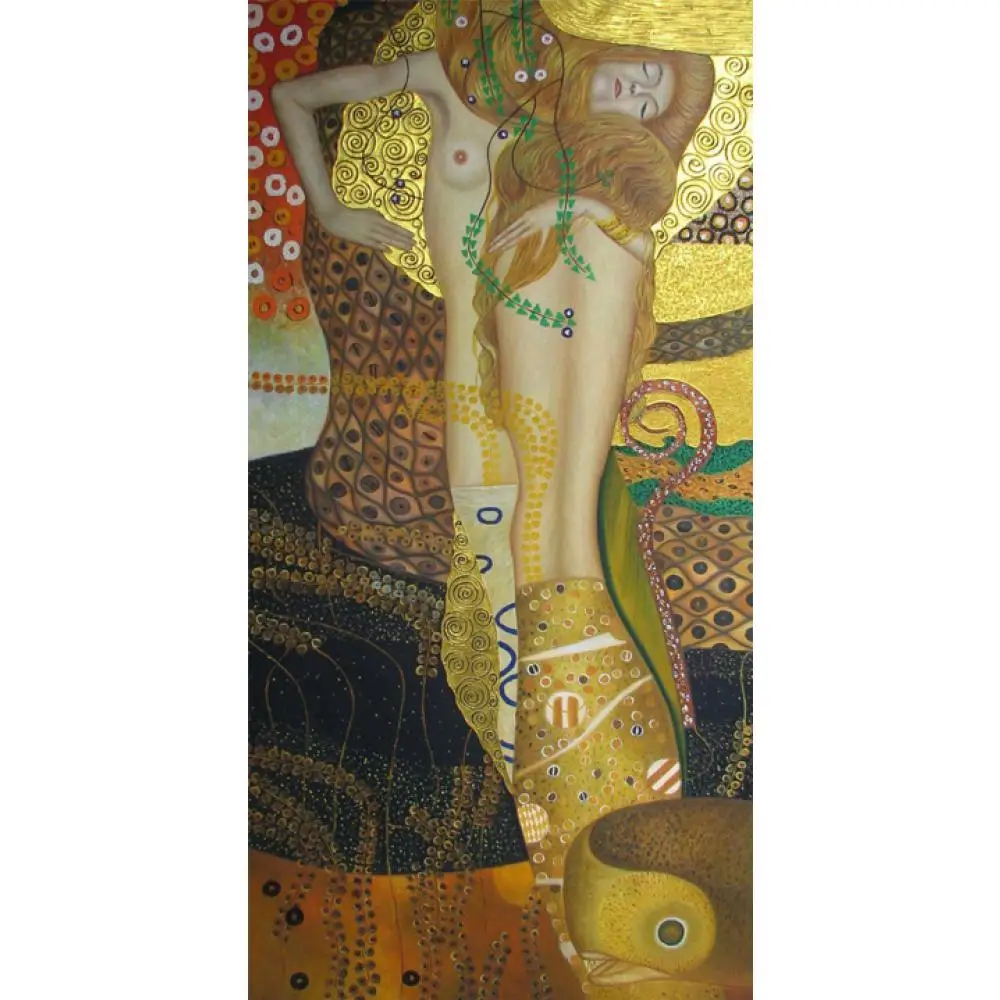 Handmade Gustav Klimt paintings Water Serpents Nude beautiful Woman art Reproduction Canvas artwork for wall decor High quality
Handmade Gustav Klimt paintings Water Serpents Nude beautiful Woman art Reproduction Canvas artwork for wall decor High quality