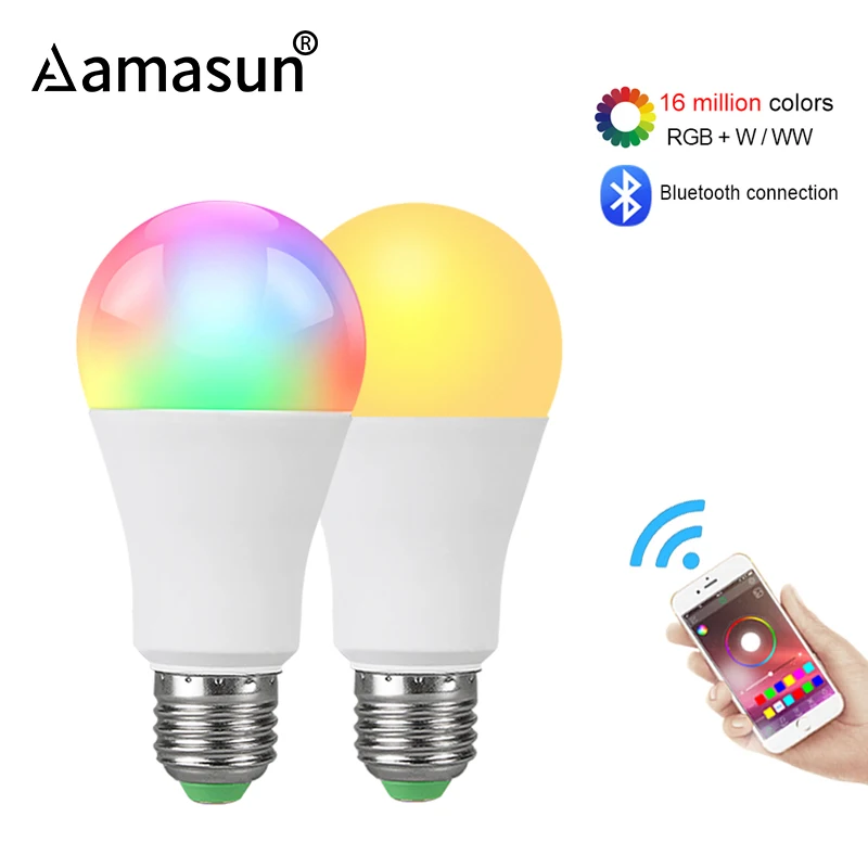 Dimmable Smart Bluetooth Bulb 85-265V E27 15W RGB Magic Lamp IOS Android Compatible APP Control Color Change 20 Modes Light
Dimmable Smart Bluetooth Bulb 85-265V E27 15W RGB Magic Lamp IOS Android Compatible APP Control Color Change 20 Modes Light