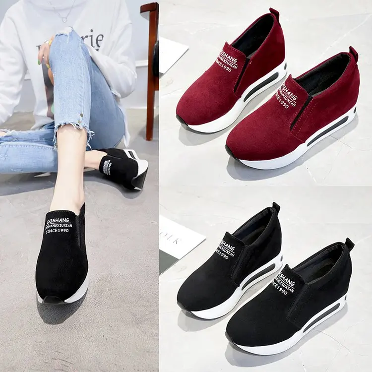 2019 Flock Hot New High Heel Lady Casual black/Red Women Sneakers Leisure Platform Shoes Breathable Height Increasing Shoes
2019 Flock Hot New High Heel Lady Casual black/Red Women Sneakers Leisure Platform Shoes Breathable Height Increasing Shoes