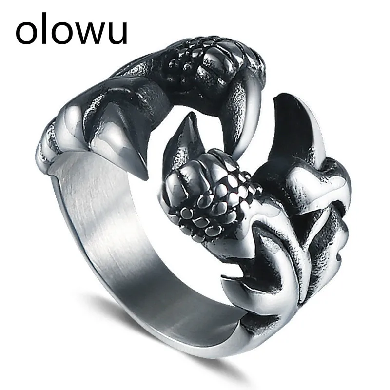 olowu Punk Style Vintage Grim Ring Antique Silver Stainless Steel Never Fade High Polished Monster Paw Men's Ring Jewelry Bijoux
olowu Punk Style Vintage Grim Ring Antique Silver Stainless Steel Never Fade High Polished Monster Paw Men's Ring Jewelry Bijoux